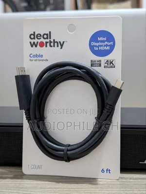 Dealworthy 6 Ft Mini Display Port to Hdmi Cable