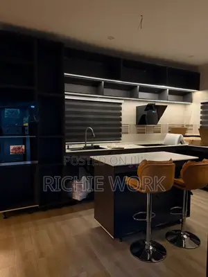 Stylish Black-Themed Modern Kitchen for Sale