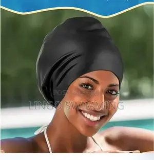 Swimming Cap Extra Large (Xl Black Pink) 100% Waterproof