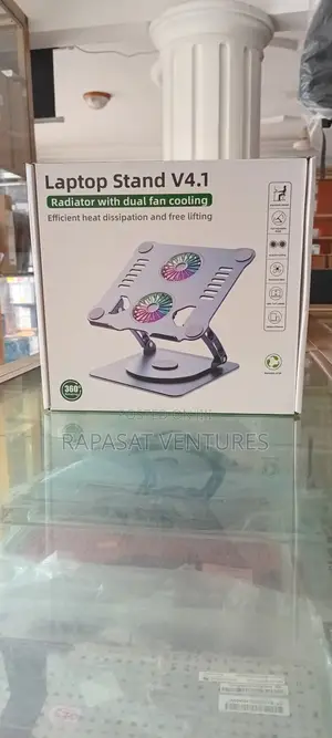 Laptop Rotating Stand With Dual Fan Cooling
