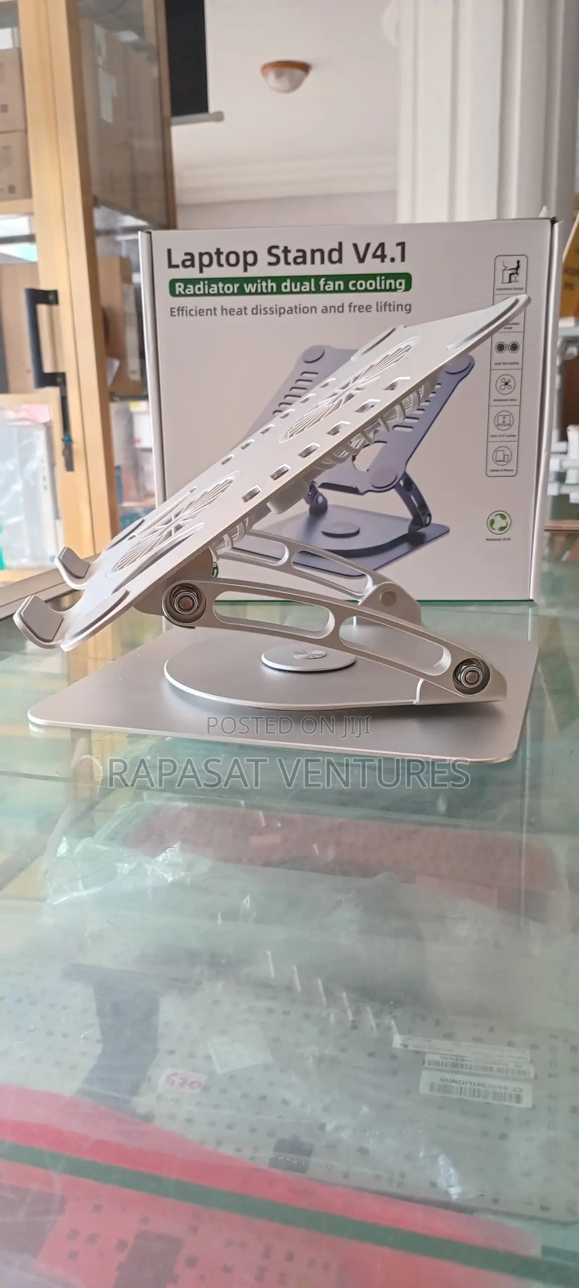 Laptop Rotating Stand With Dual Fan Cooling