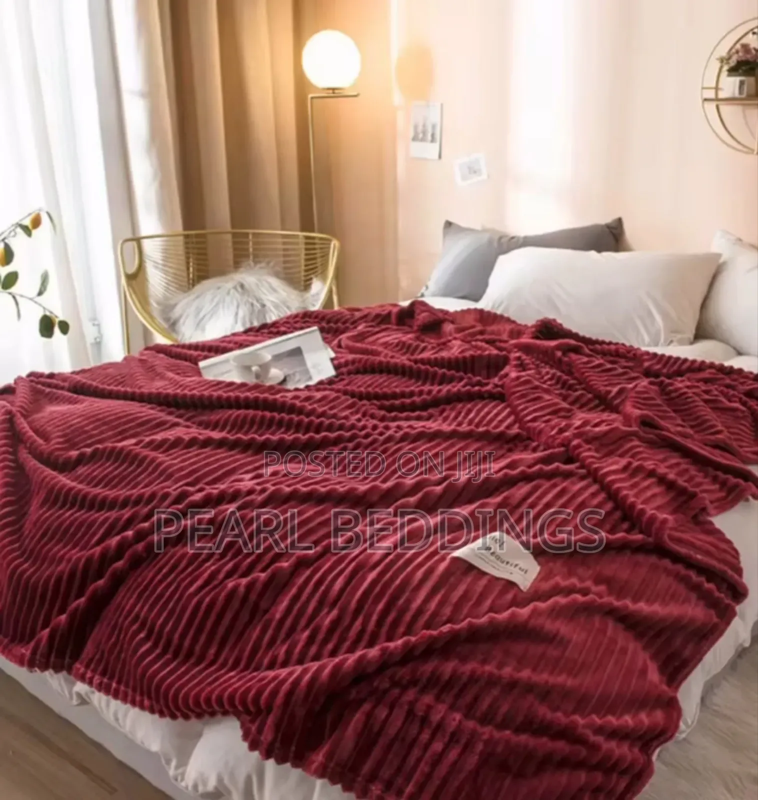 Quality Luxurious Stripped Throw Blanket Available in Colors