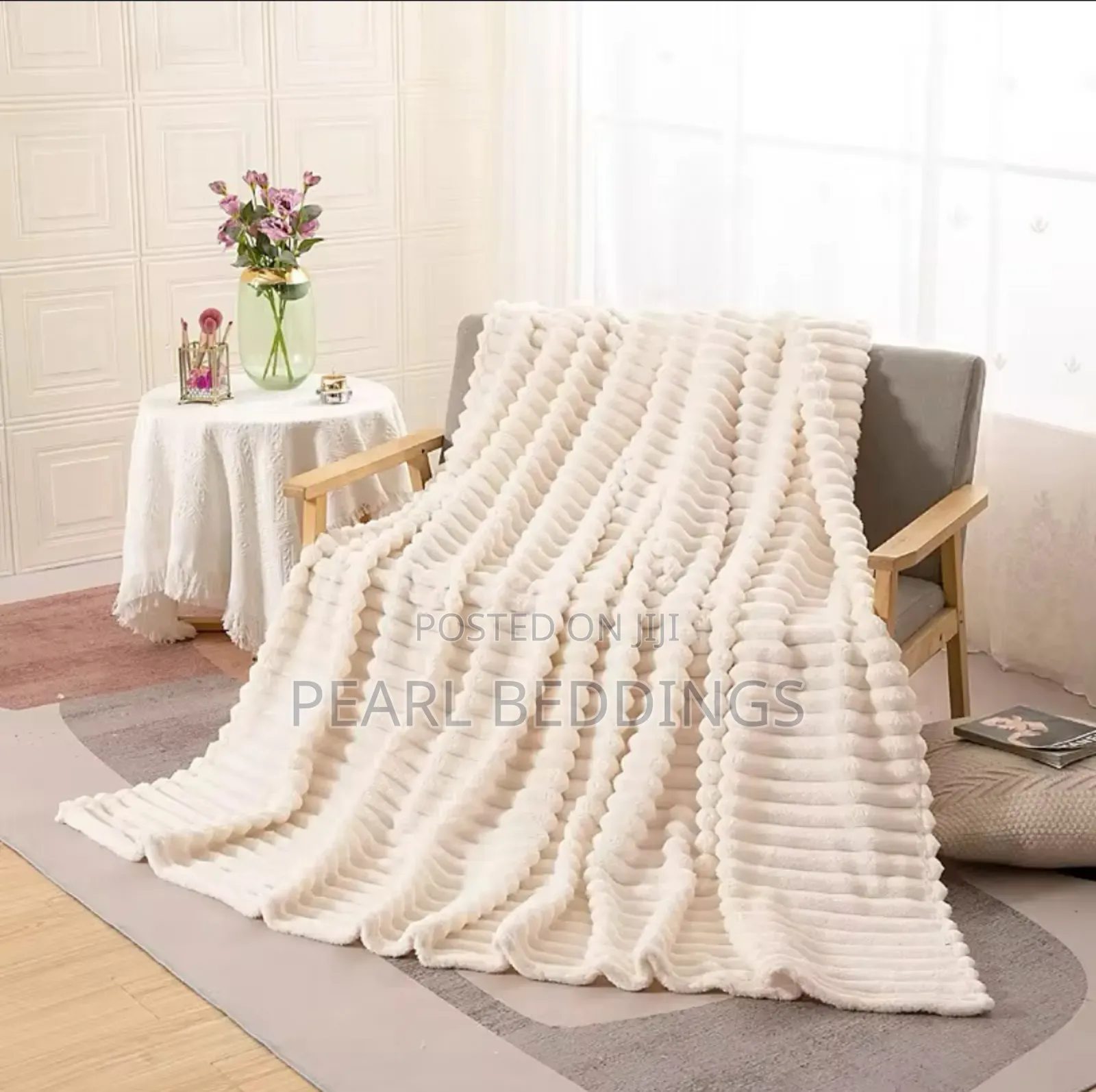 Quality Luxurious Stripped Throw Blanket Available in Colors