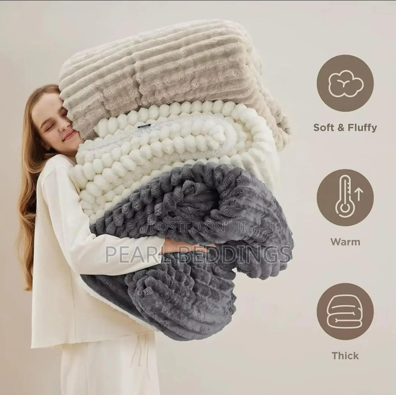 Quality Luxurious Stripped Throw Blanket Available in Colors