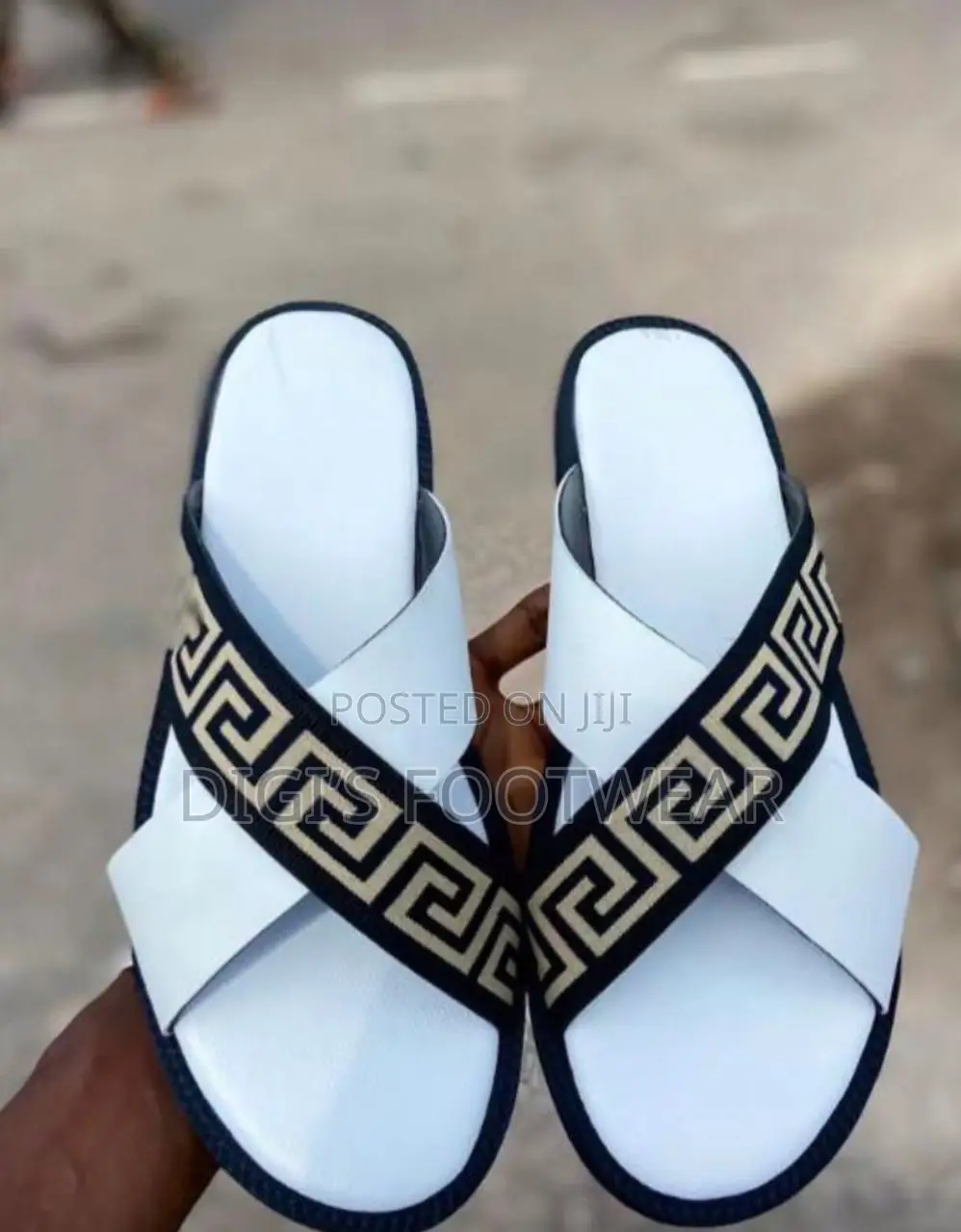 White Versace Thread Slipper