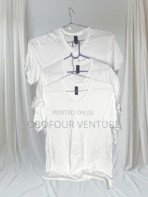 Plain White v-Neck T-Shirt , Kwame Nkruma Circle
