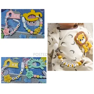 2 Pieces Baby Teether With Silicone Chain Clip