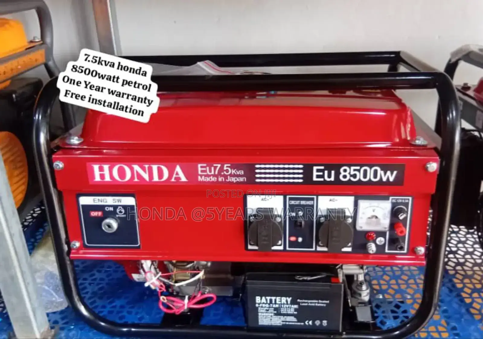 Energy Solutions 7.5kva 8500watt Honda Generator Petrol