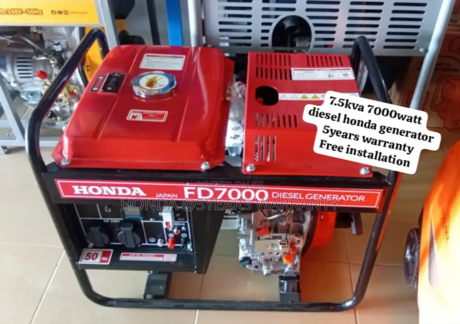 Energy Partnerships Honda 7.5kva 7000watt Diesel Generator