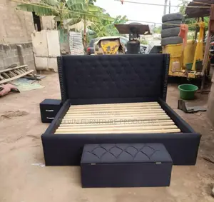 King Size Bed Frame With Side Drawers and Couch