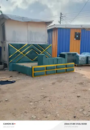 King Size Bed Frame With Side Drawers and Couch