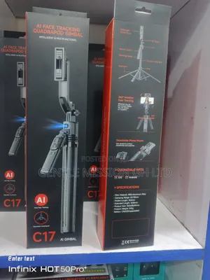 Ai Face Selfie Stick Tracking Quadrapod Gimbal C17 360°