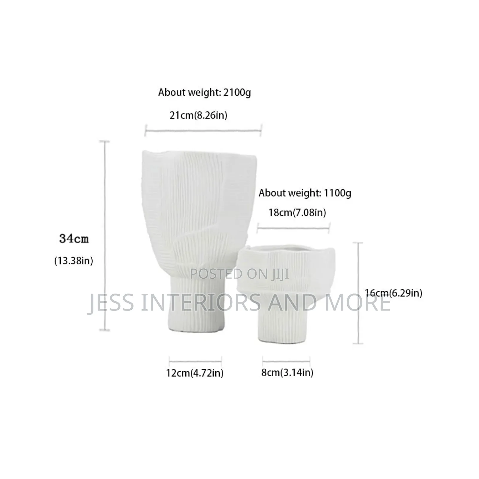 Vase (White Striped)