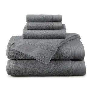 Hotel Style 100% Cotton 6-Piece Towel Set, Charcoal Sky