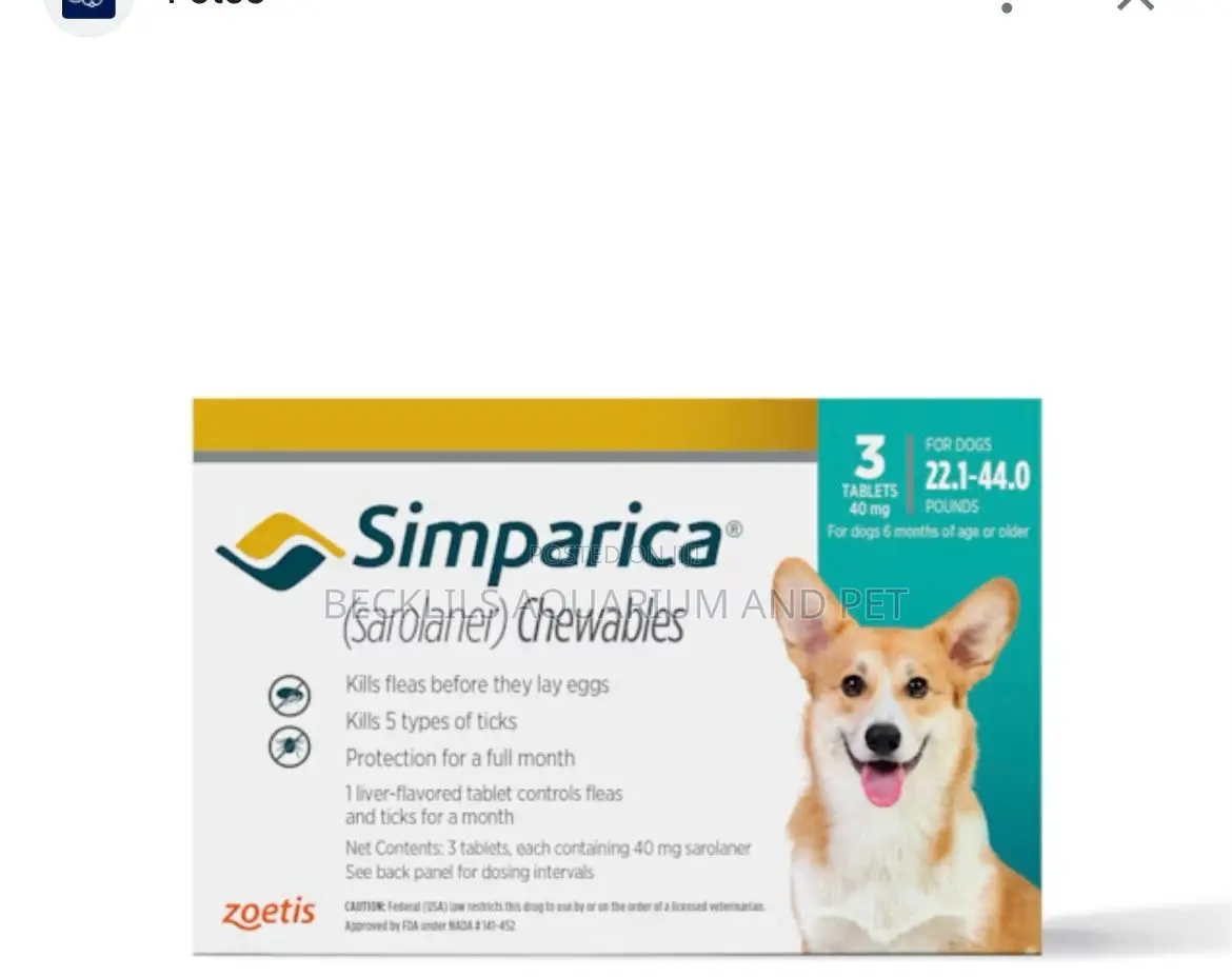 Simparica Tick and Flea Tables for Dogs O