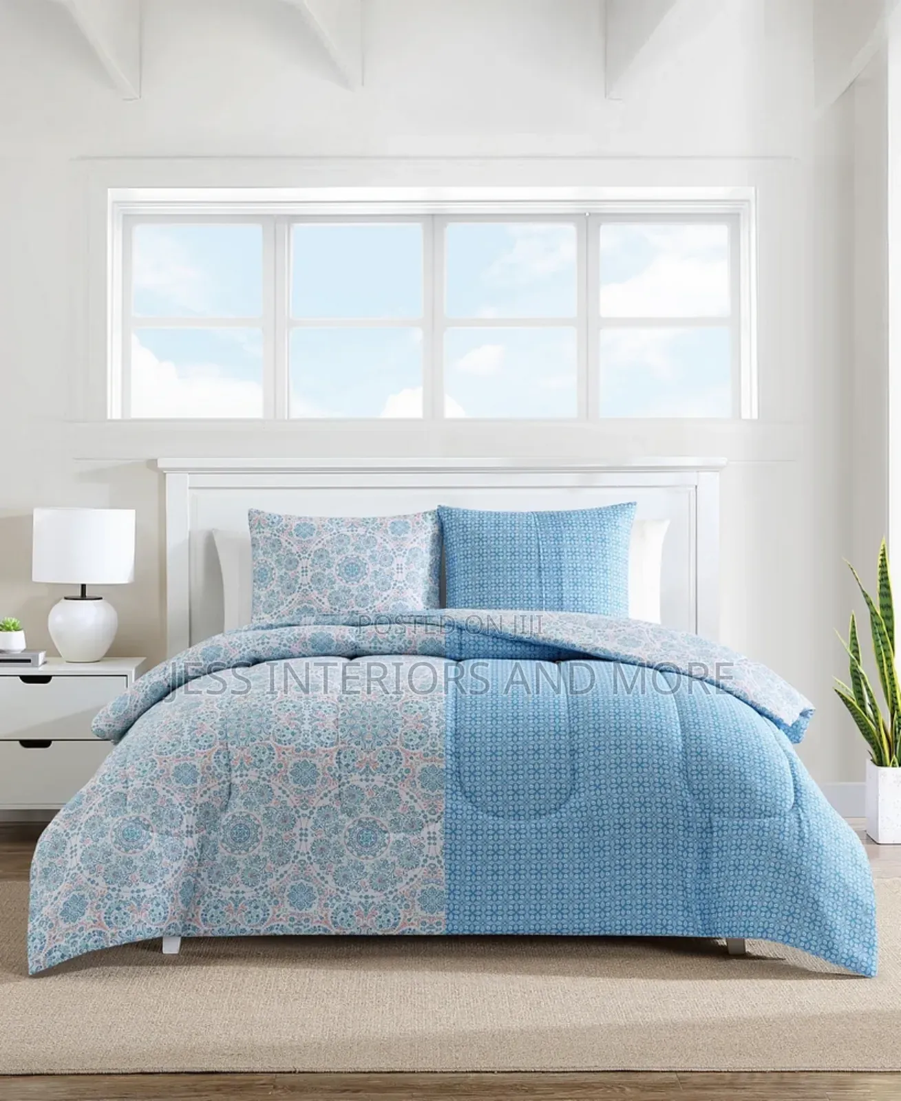 Rosalee 3-Pc Comforter Sets in Blue