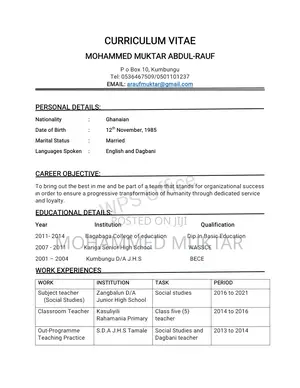 Clerical Administrative CV