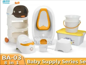 Amazing 8 in 1 Baby Bath Set With Storage Rack