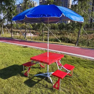 Outdoor 4 Seater Chairs And Table With Vender Umbrella