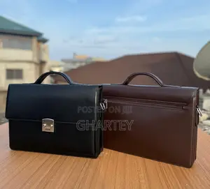 High Quality Leather Approved Lock Bag in Brown Black