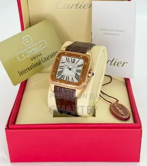 Cartier Santos Mechanical Analog Date Display Watch for Men