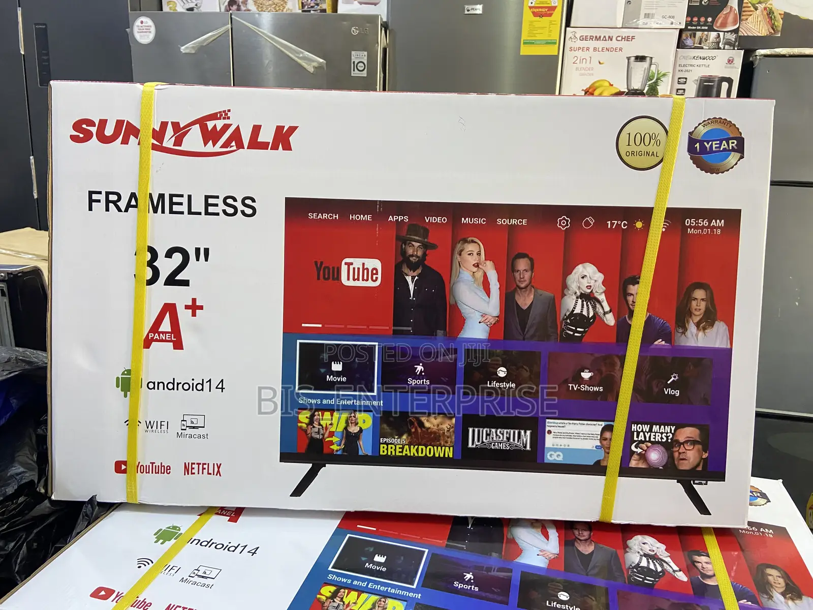 Sunny Walk Frameless 32”Inches (Smart)Android14 With Miracast