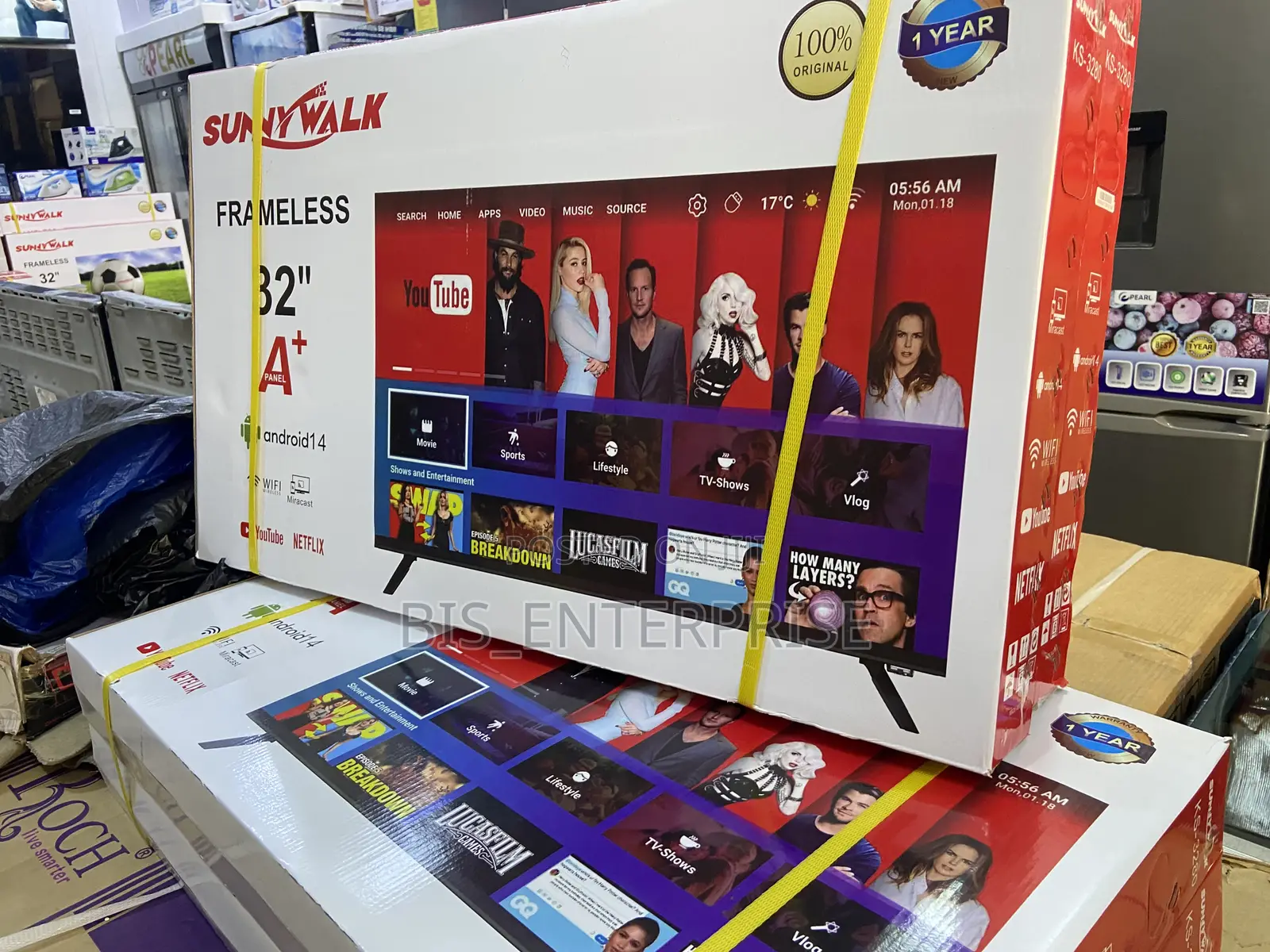 Sunny Walk Frameless 32”Inches (Smart)Android14 With Miracast