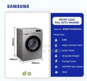 Samsung 1400 RPM Silver Eco Bubble 8 Kg Washing Machine