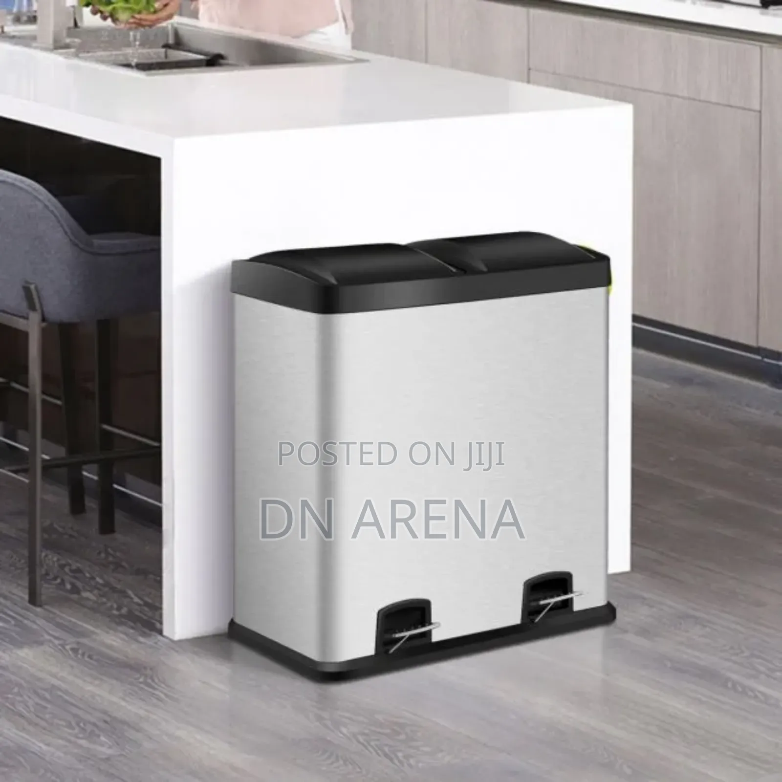 Stainless Steel Dual Step Double Bucket Trash Can