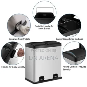 Stainless Steel Dual Step Double Bucket Trash Can