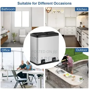 Stainless Steel Dual Step Double Bucket Trash Can