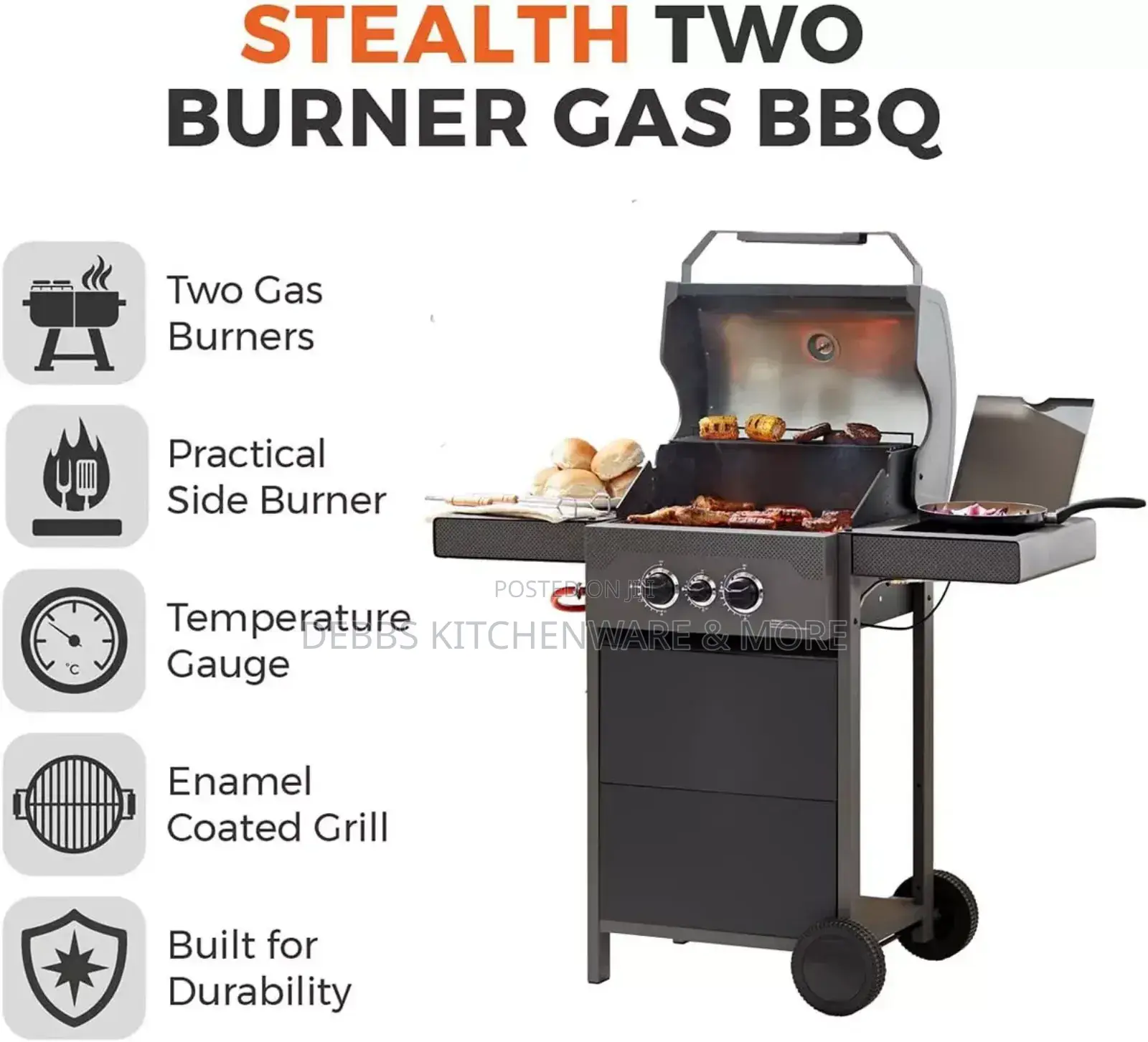 Two Burner Tower Gas Bbq