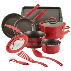 Rachael Ray 11 Pc Aluminum Nonstick Cookware Set, Red
