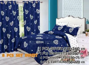 8pcs Duvet With Curtains Set(King Size)