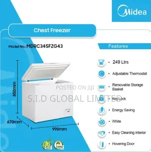 Midea 249l Chest Freezer Mdrc345fzg43