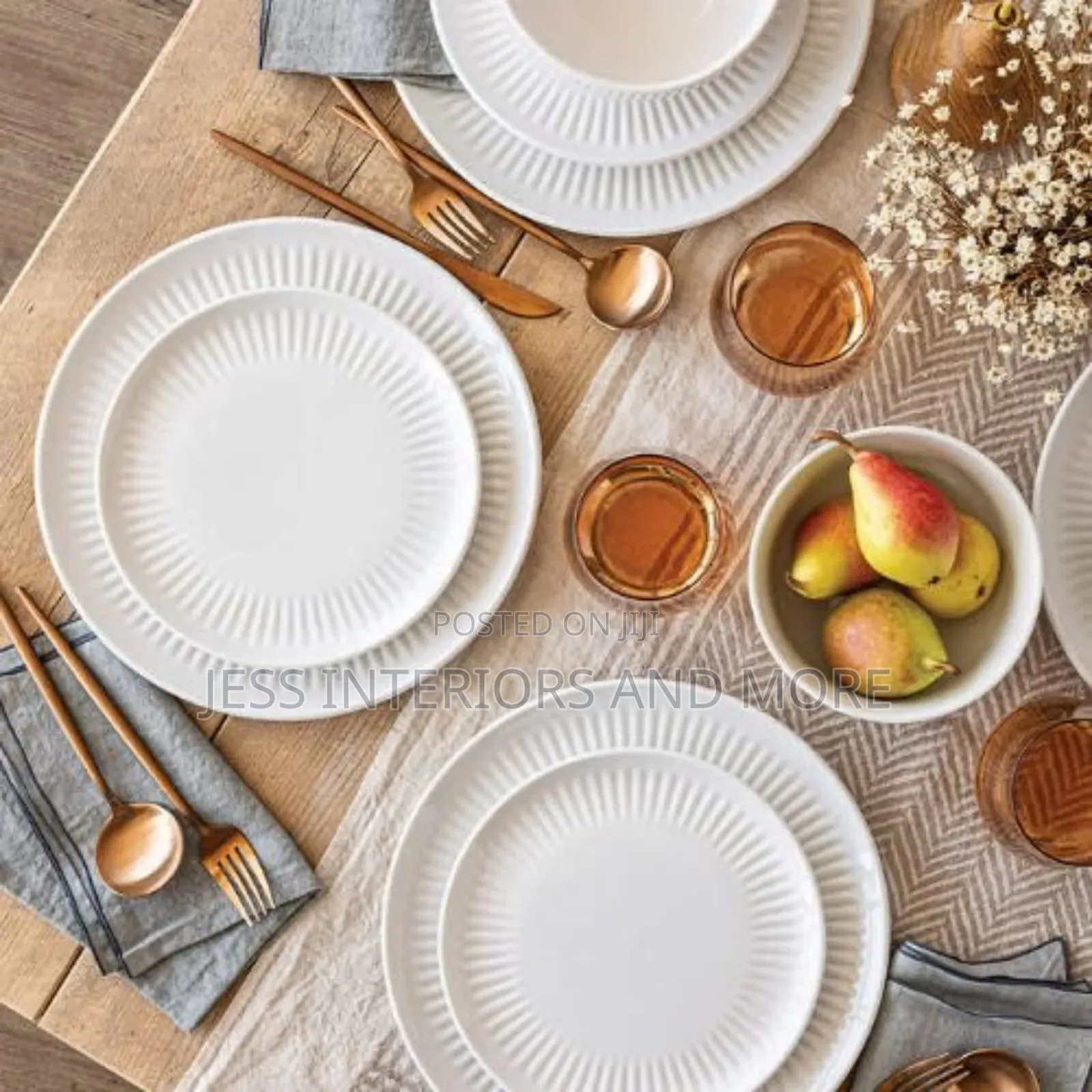 Over Back 12-Piece Porcelain Dinnerware Set
