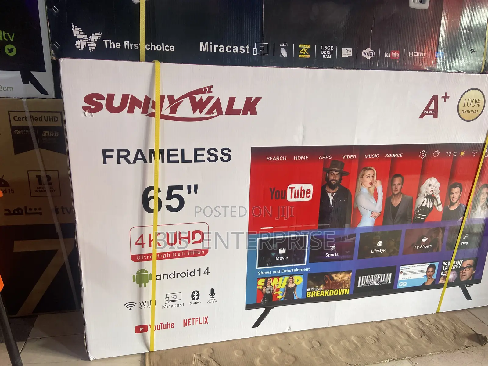 Sunny Walk Frameless 65” Smart Android Uhd