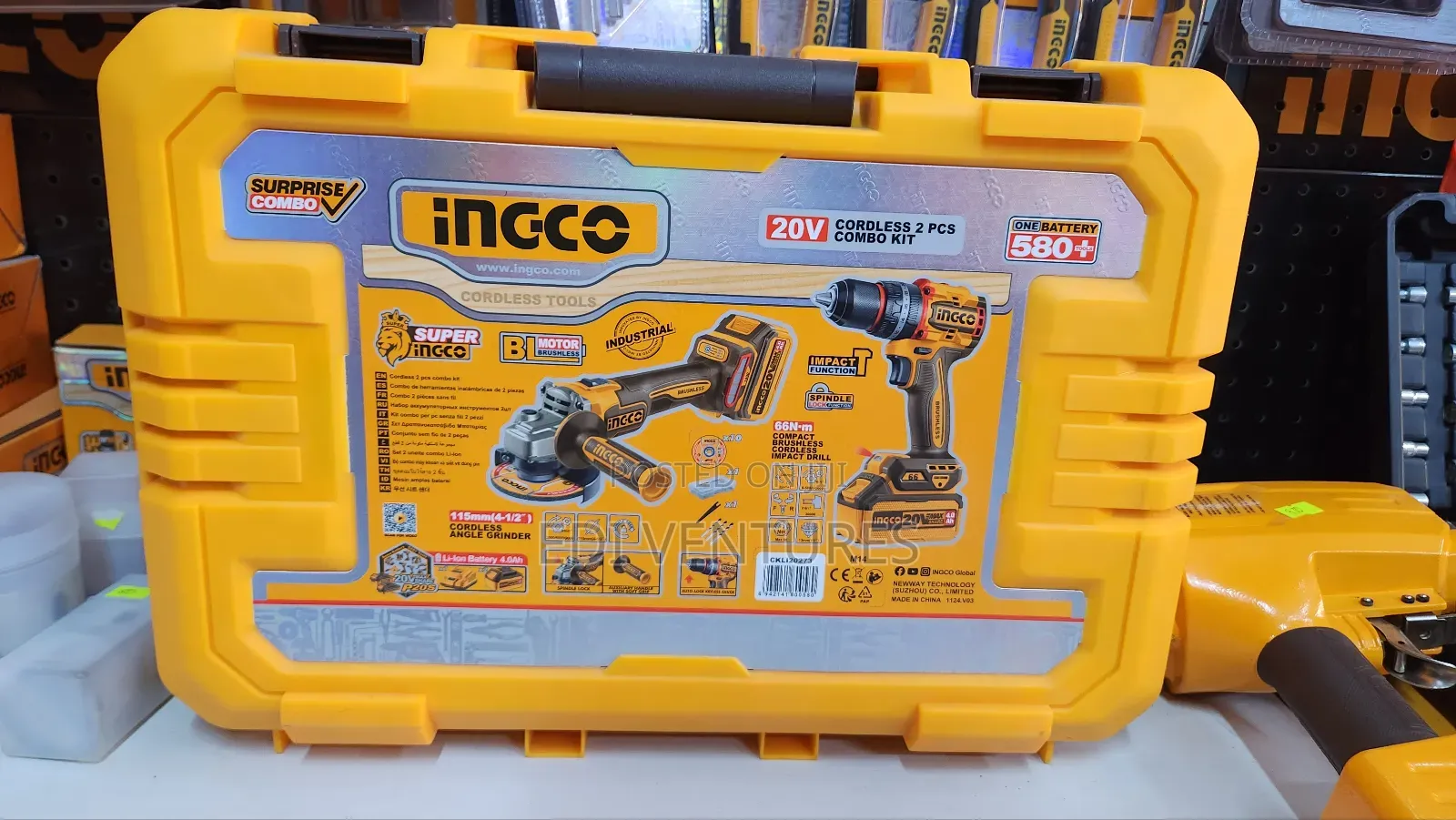 Ingco Cordless 2 Pieces Combo Set (Angle Grinder Drill)