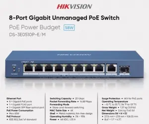 Hikvision 8port With SFP Unmanaged Poe Switch Ds-3e0510p