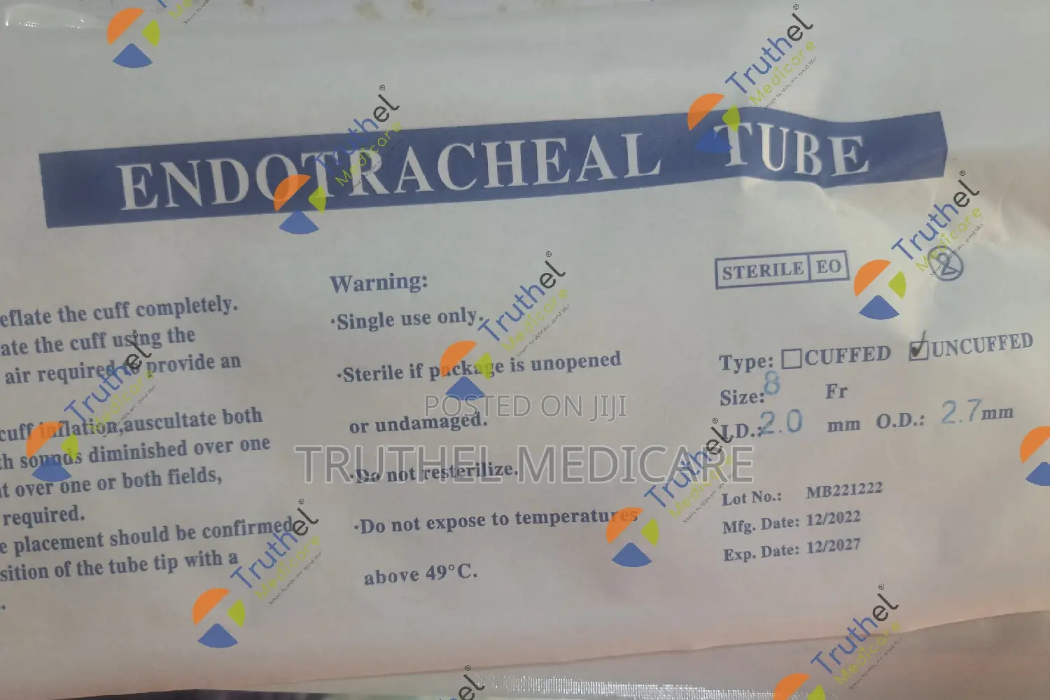 Endotracheal Tubes ( Size2 - Size8)