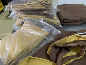7 In 1 Brown And Yellow King Size Removable Duvet Set