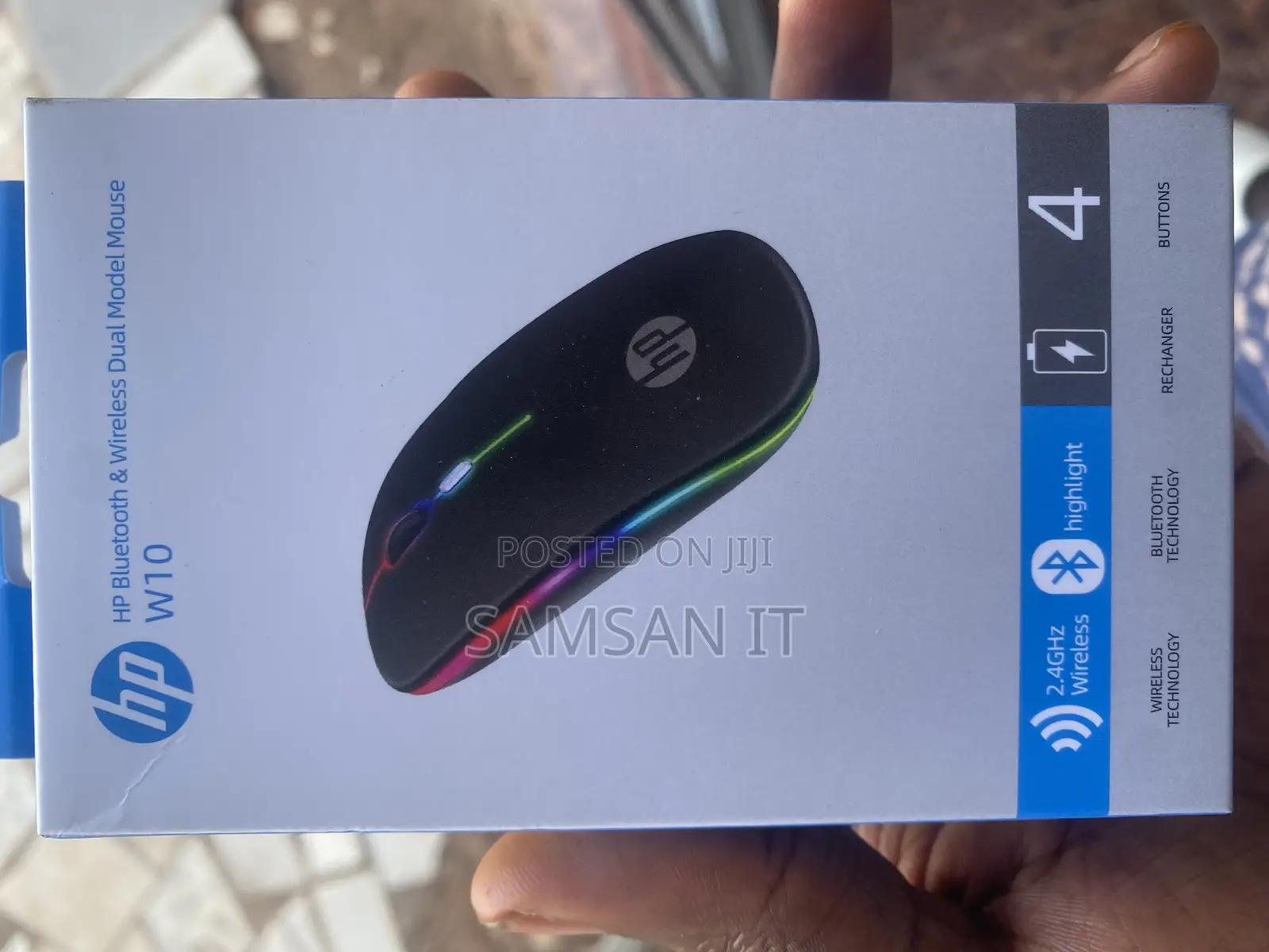 Rechargeable Hp Wireless (2.4ghz +Bluetooth) RGB Light Mouse
