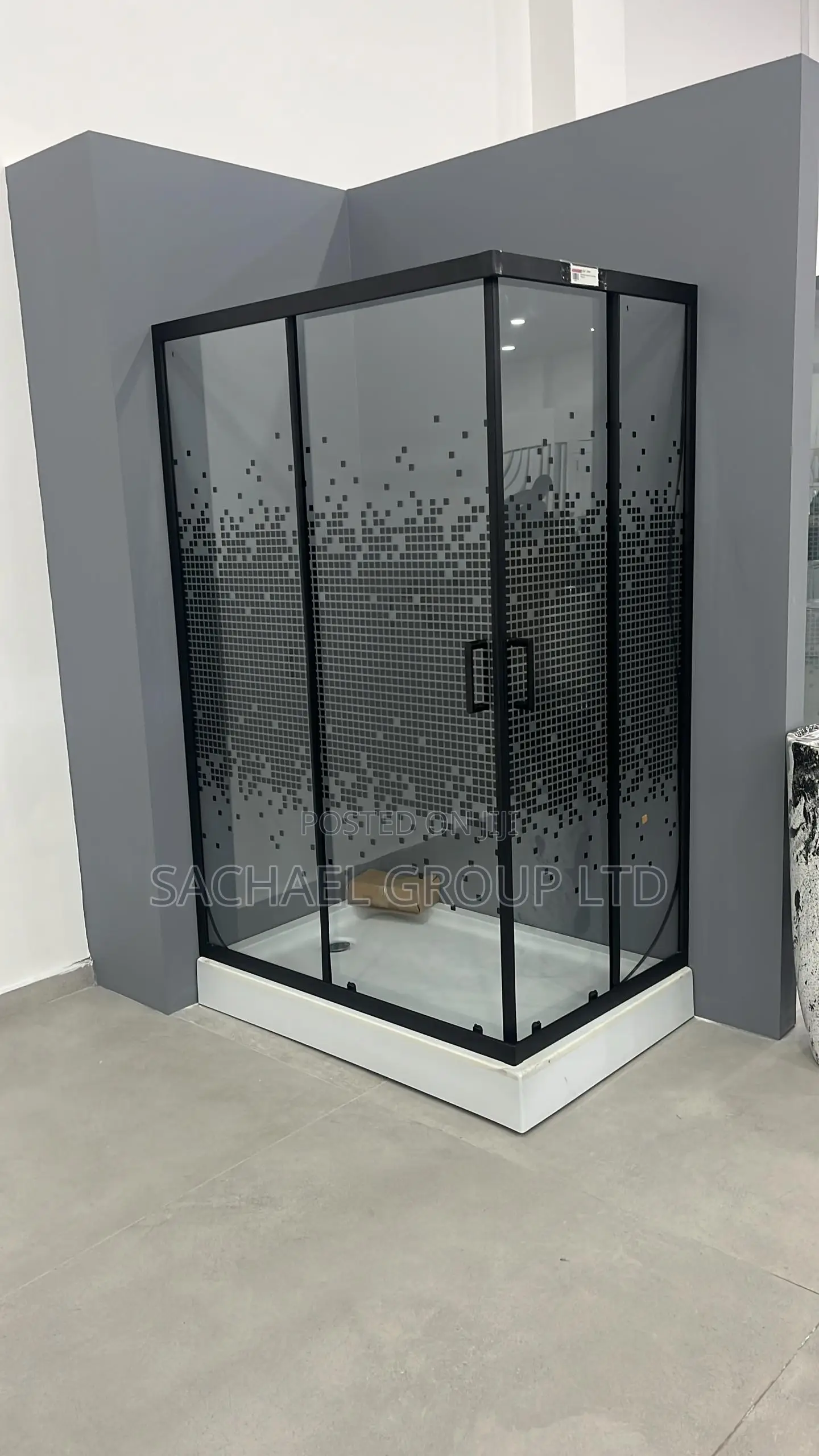 Mosaic Black Shower Cubicle