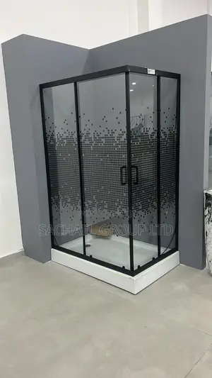 Mosaic Black Shower Cubicle