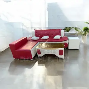 Wine and Cream 3 in Sofa Set With E Buck Rest