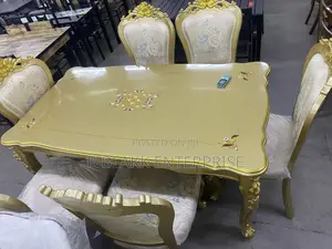 Executive Classic Wooden Royal Dining Table Set With Chairs
