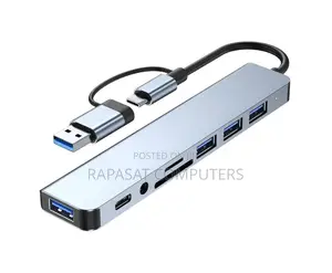 2-in-8 Usb a Usb C to 8-Ports Hub