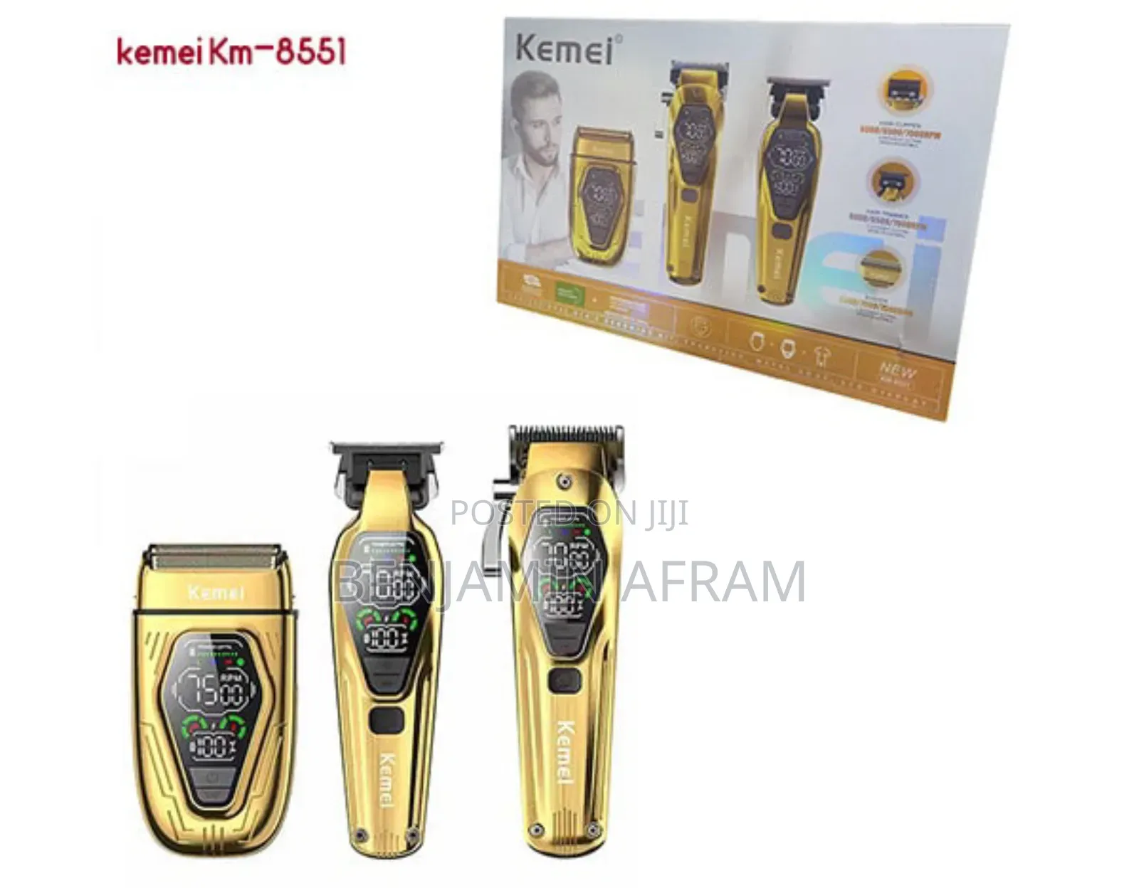 3 in 1 Rechargeable Hair Clippers Km-8551