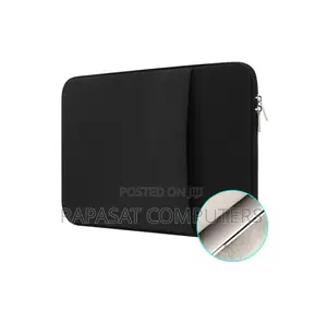 15.6" Laptop Sleeve 1-Side Zip Bag - Black