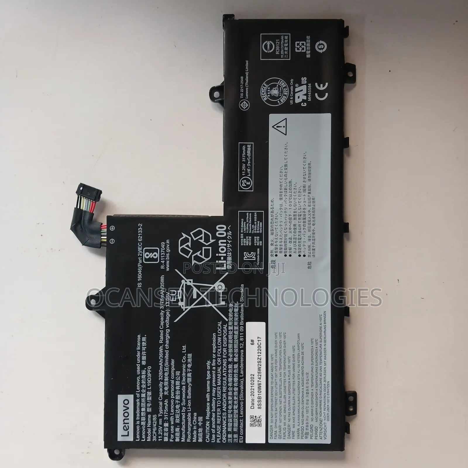 Original Lenovo L19d3pf0 Laptop Battery
